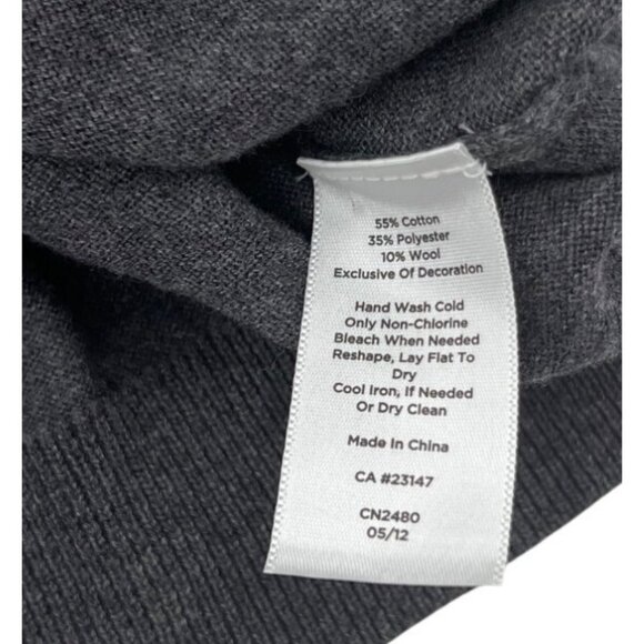 Talbots Petites Gray Cardigan With Black Lace Accents Sp Cotton/Polyester Womens - Picture 3 of 5